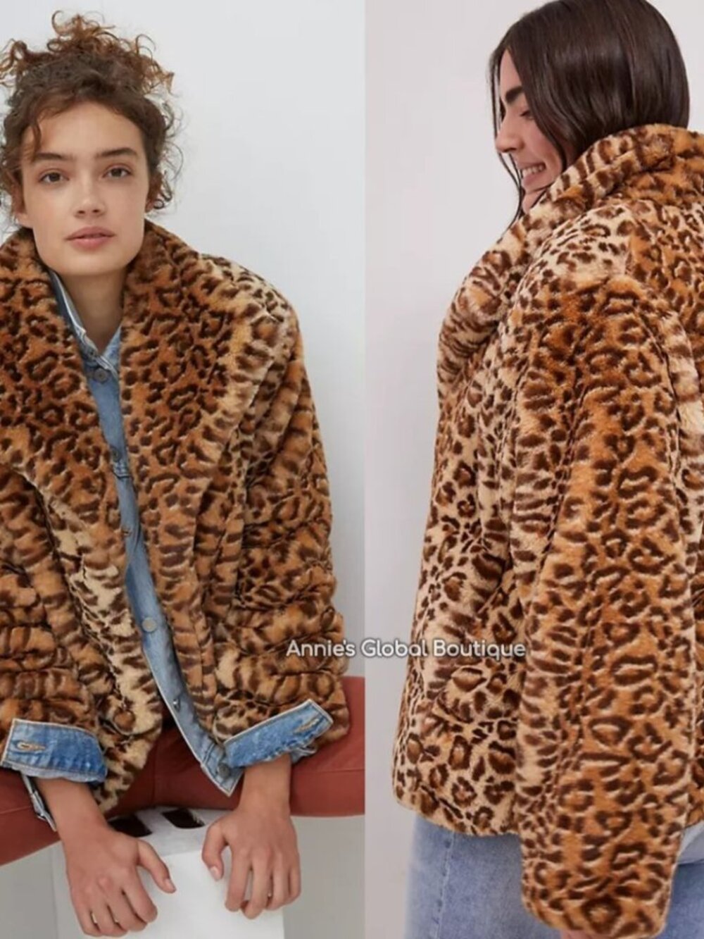 Anthropologie Leopard Faux Fur Jacket